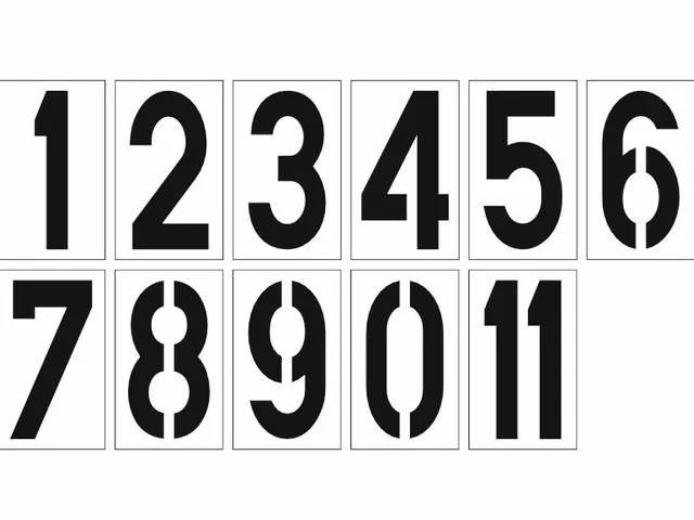 Set șabloane cu cifre decupate individual, pentru numerotarea locurilor de parcare